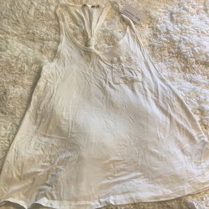 Chyna Dolls boutique White Flowy Racerback Tank